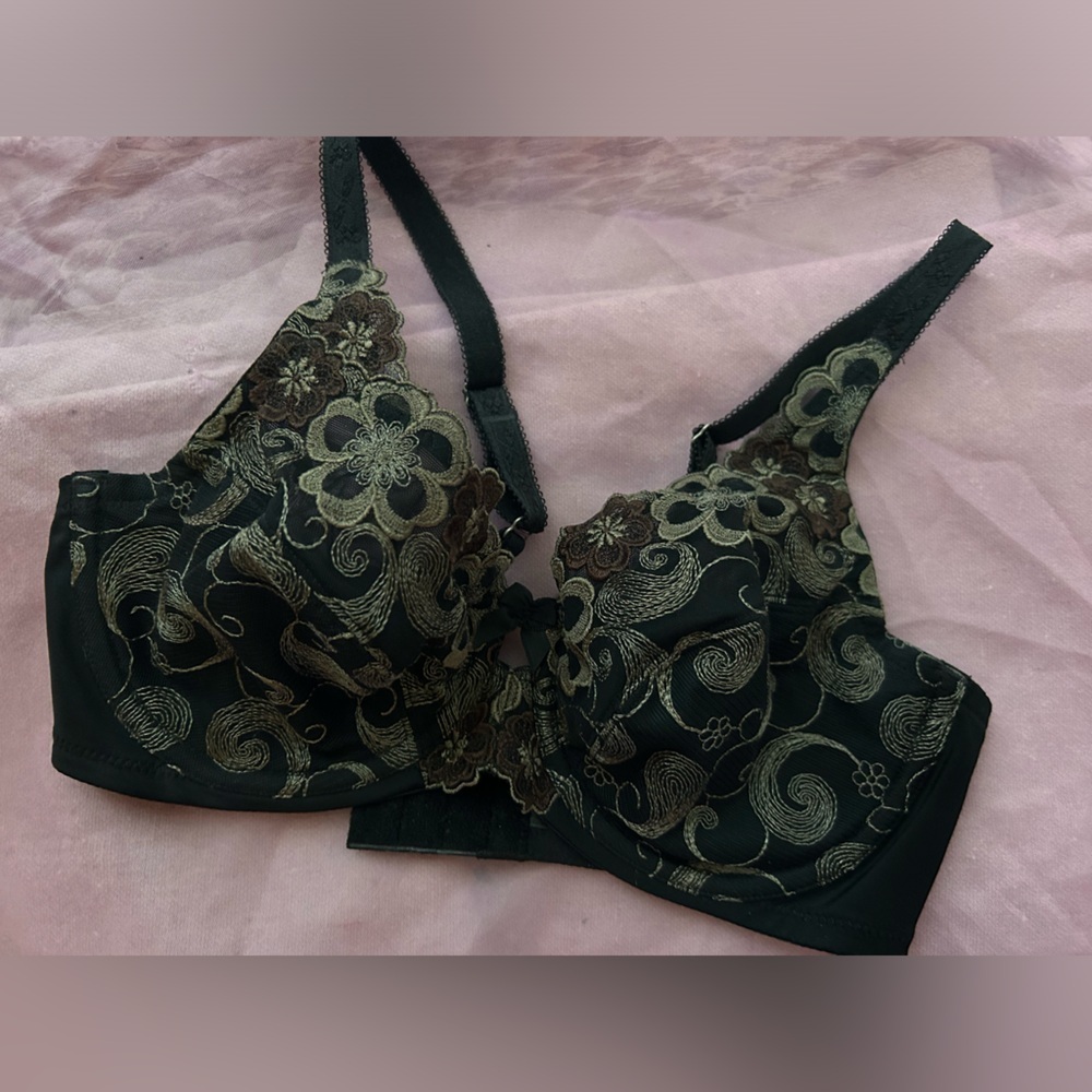 Soma Black Floral Lace Unlined & Unpadded Bra 34C - Picture 4 of 8